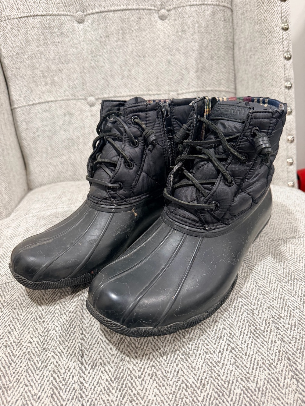 Speedy Waterproof Black Women's Duck Boots - Quilted Ankle Winter Boot